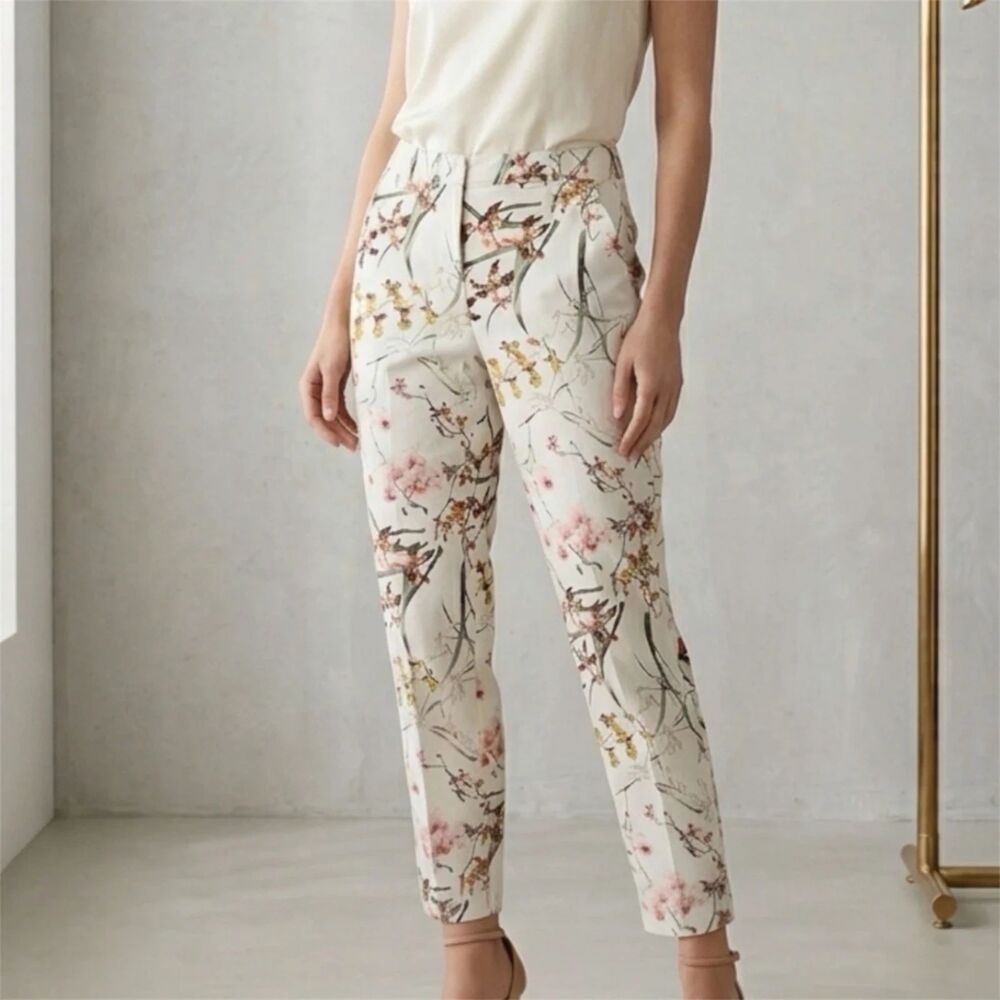NeroGiardini Jeans Pants Womens 30 Italy Floral Ankle stretch Feminine whimsical